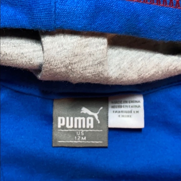 Puma Zip Up Sweatshirt Size 12m Blue - Picture 3 of 3